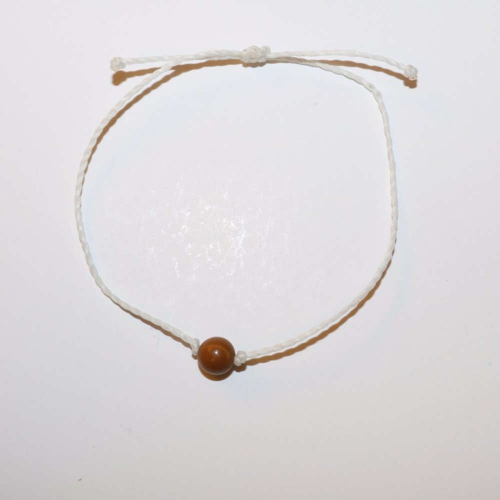 Brown Jasper Intention Bracelet - White